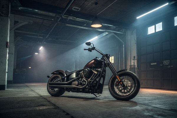 A custom-fit cover perfectly tailored to a modified Harley-Davidson motorcycle