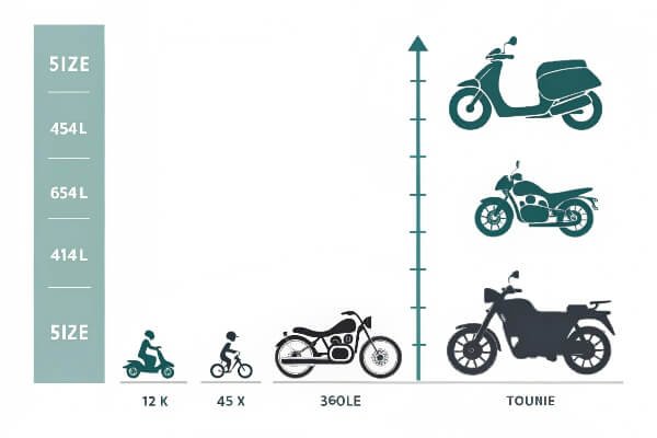 Motorcycle cover size chart A clear and easy-to-read motorcycle cover size chart