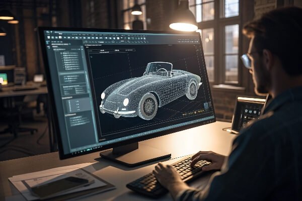 Precision CAD modeling for custom car covers A detailed CAD model of a car cover for a classic sports car